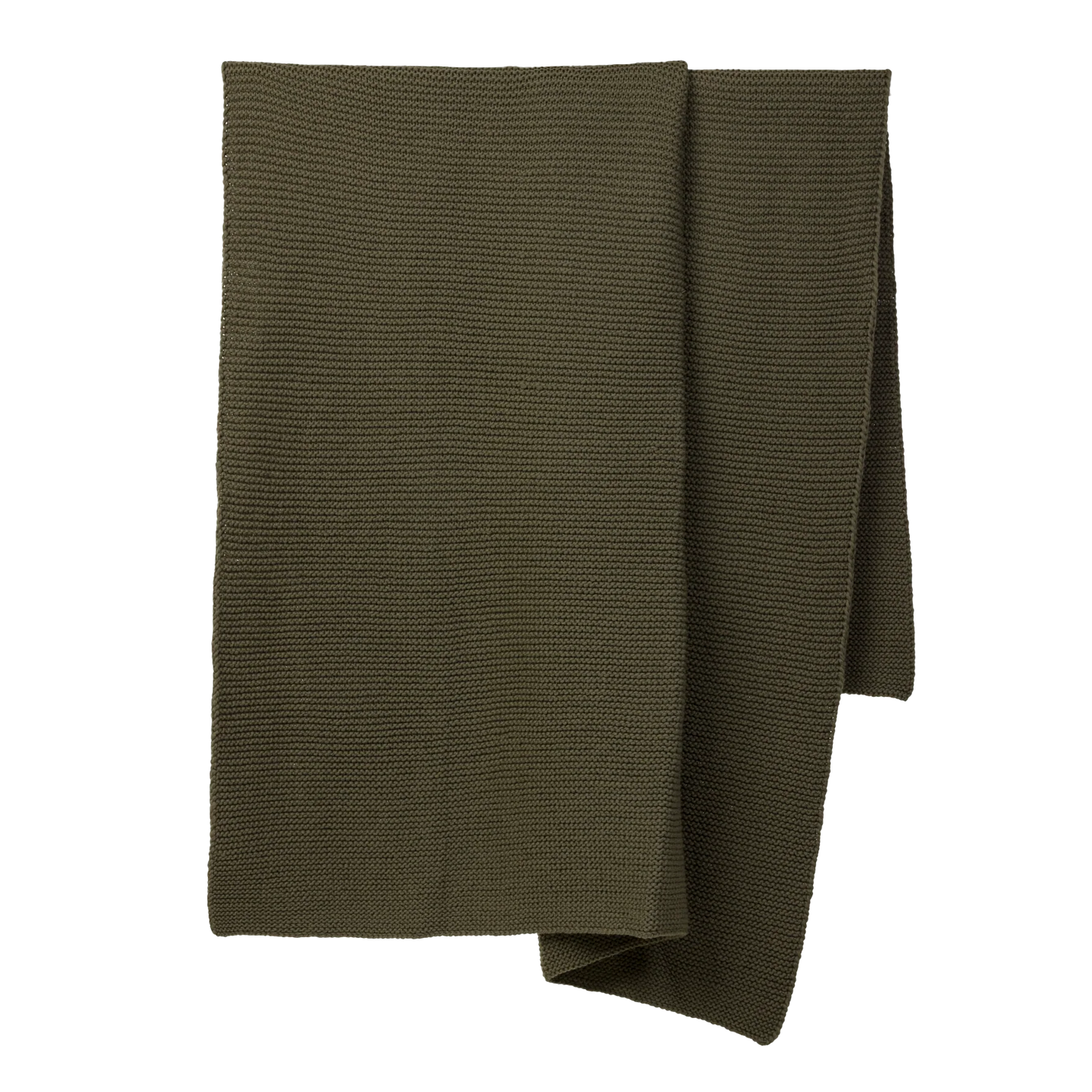 Wool Purl knit throw 140 x 180cm olive