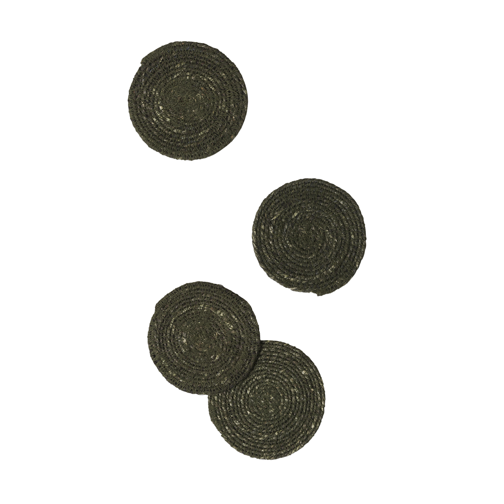 Woven coasters set of 4 olive