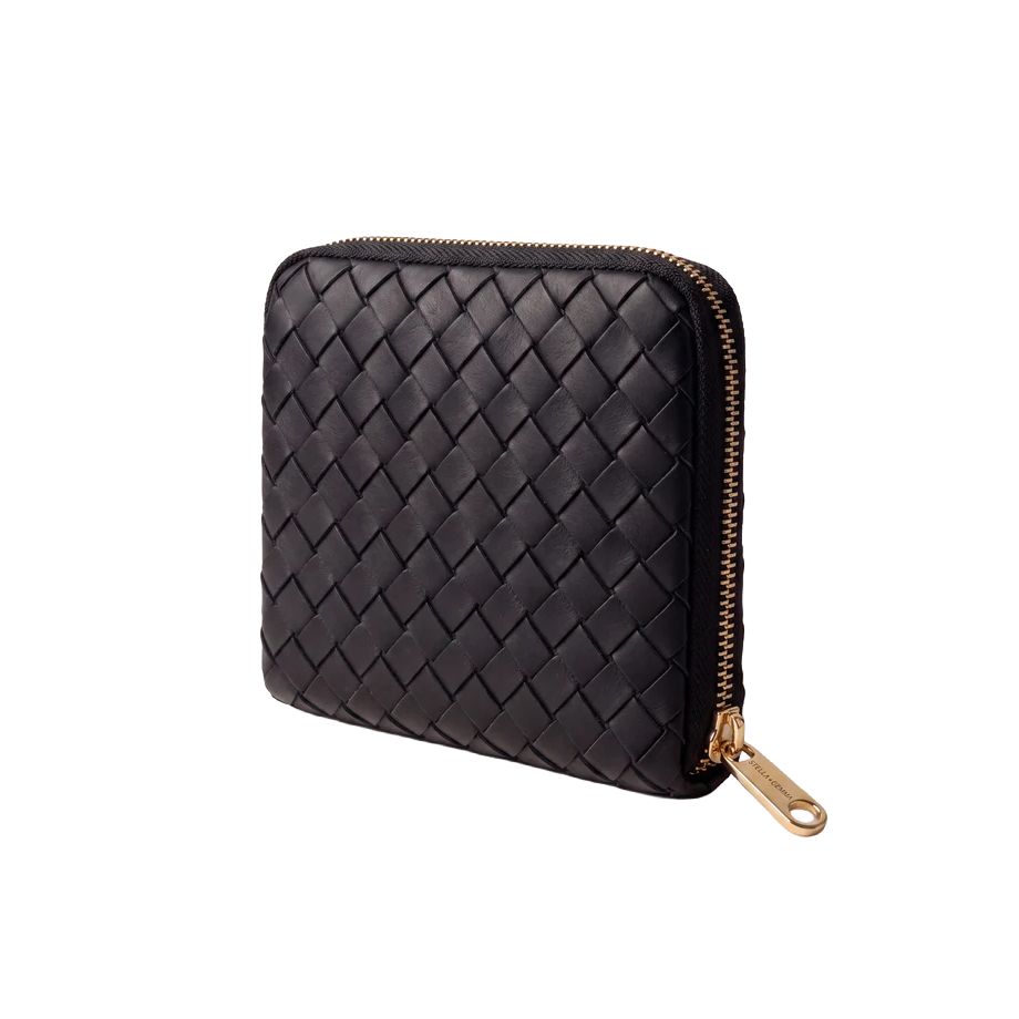 Woven jewellery pouch black