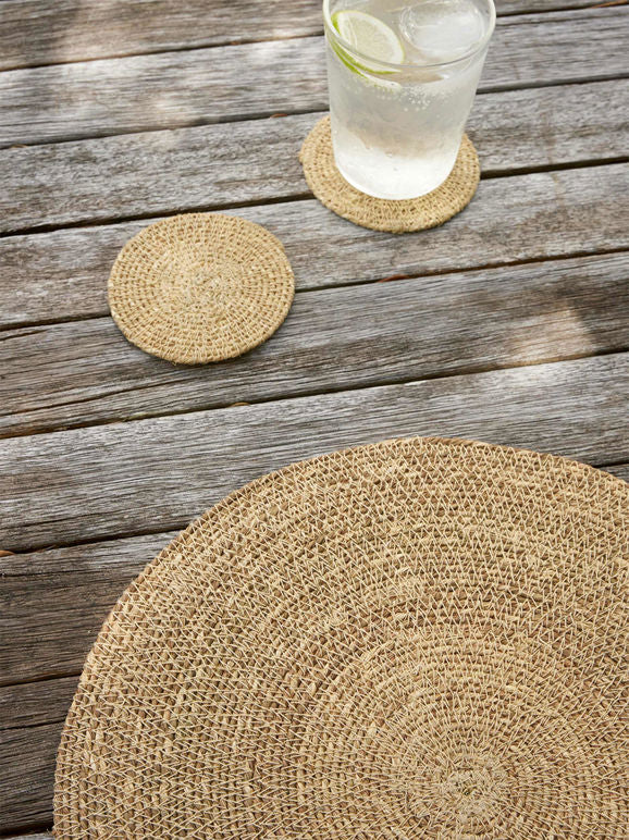 Woven coasters set of 4 natural
