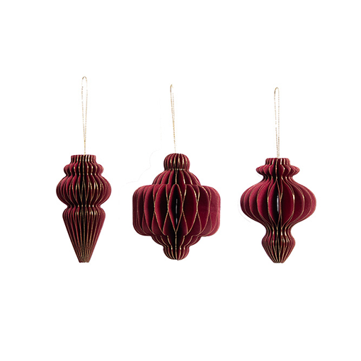 Hanging papier gilded deco 10cm mulberry