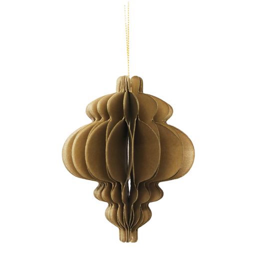 Le Papier hanging large Xmas bauble deco gold 15cm