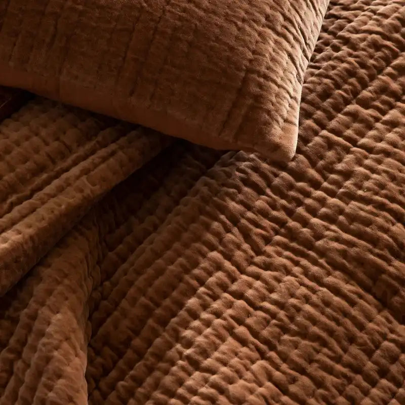 XL Cino cotton velvet quilt caramel