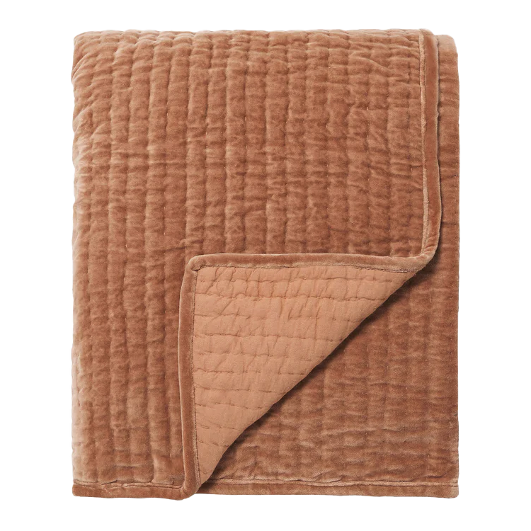 XL Cino cotton velvet quilt caramel