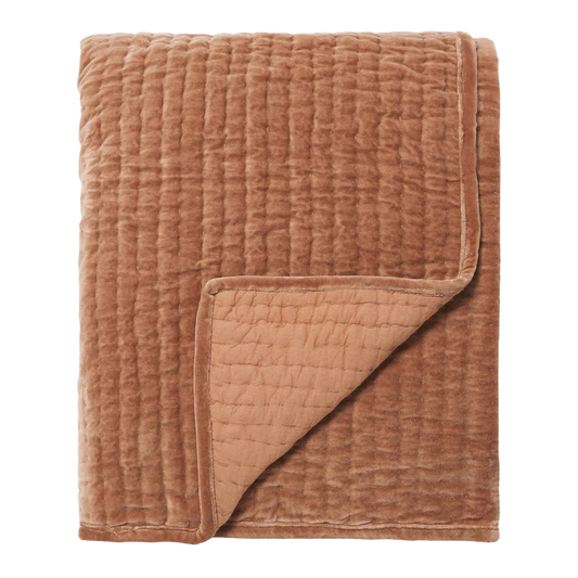 XL Cino cotton velvet quilt caramel