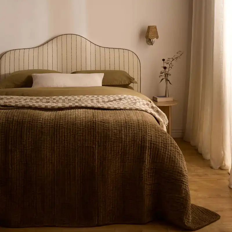 XL Cino cotton velvet quilt khaki