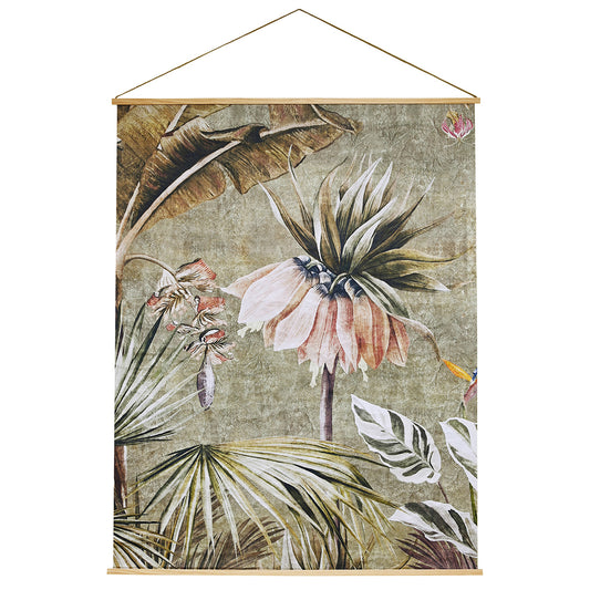 XL Floral hanging print green 192cm