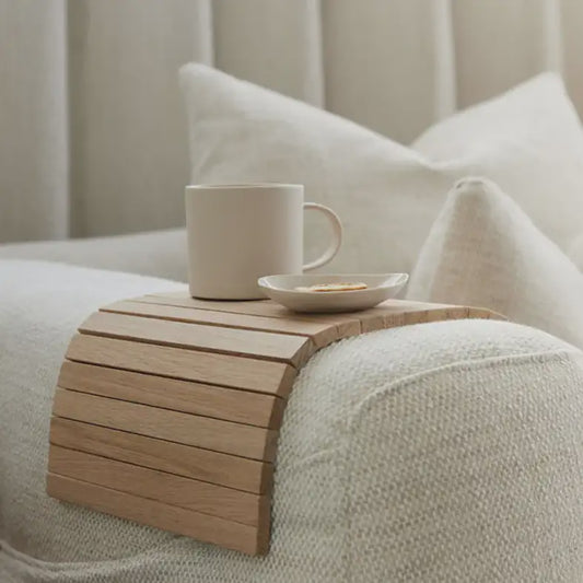 Oak armchair side rest natural