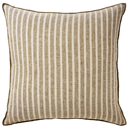 Ava linen cushion cover khaki 55cm