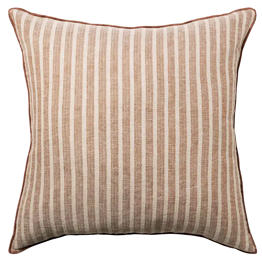 Ava linen cushion cover toffee 55cm