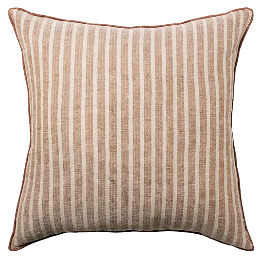 Ava linen cushion cover toffee 55cm