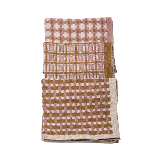Set of 3 cotton cloths basento rose gold