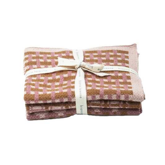 Set of 3 cotton cloths basento rose gold