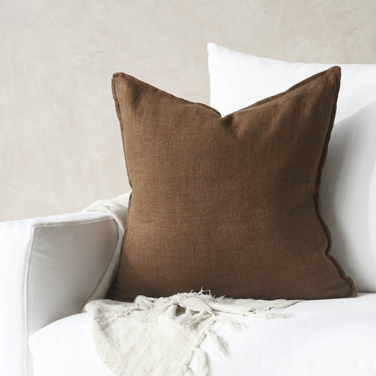 Flaxmill linen cushion cover pecan 50cm