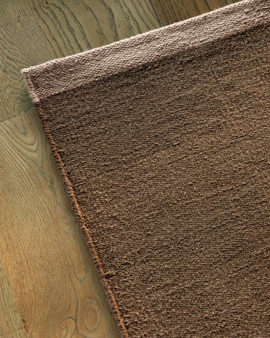 Carla NZ wool entrance mat 60 x 100cm cocoa