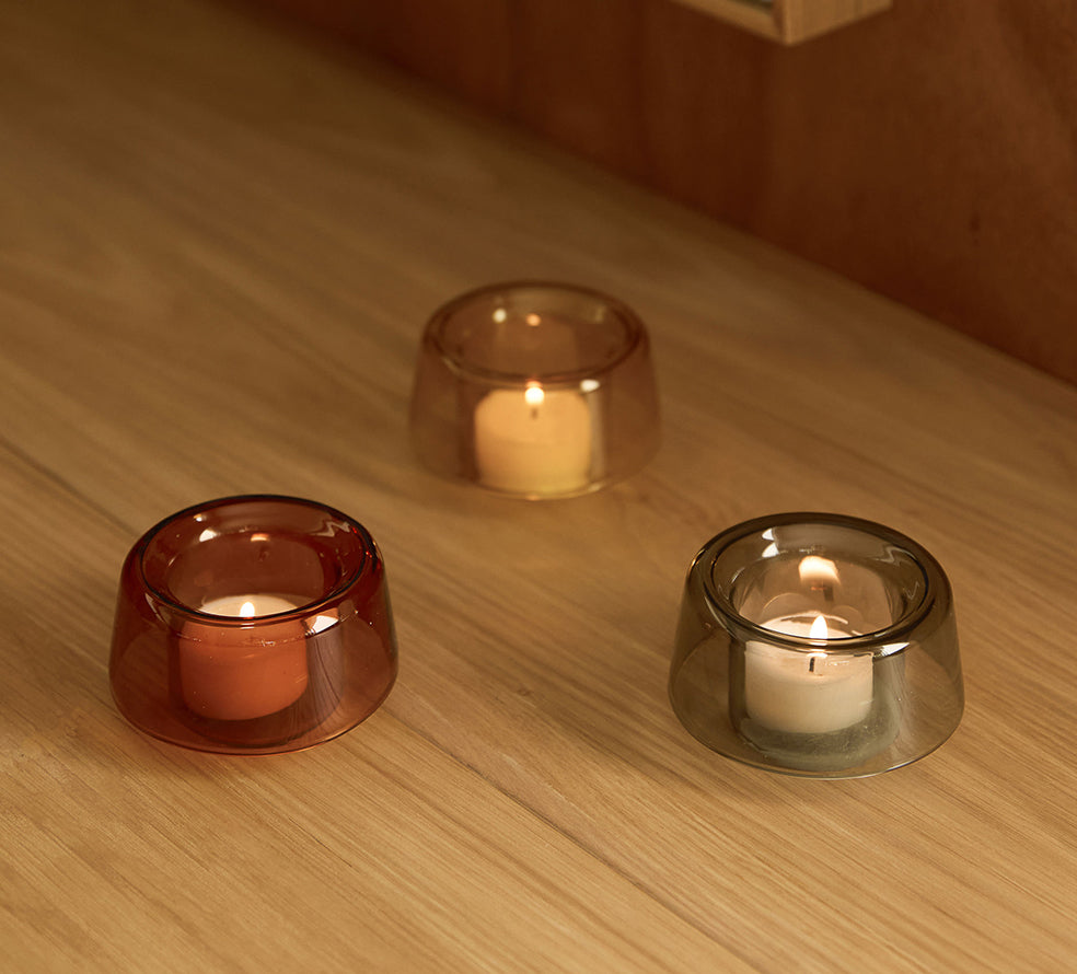 Cascade tealight holder smoke