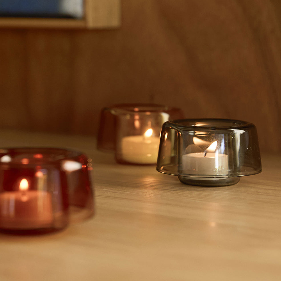 Cascade tealight holder smoke