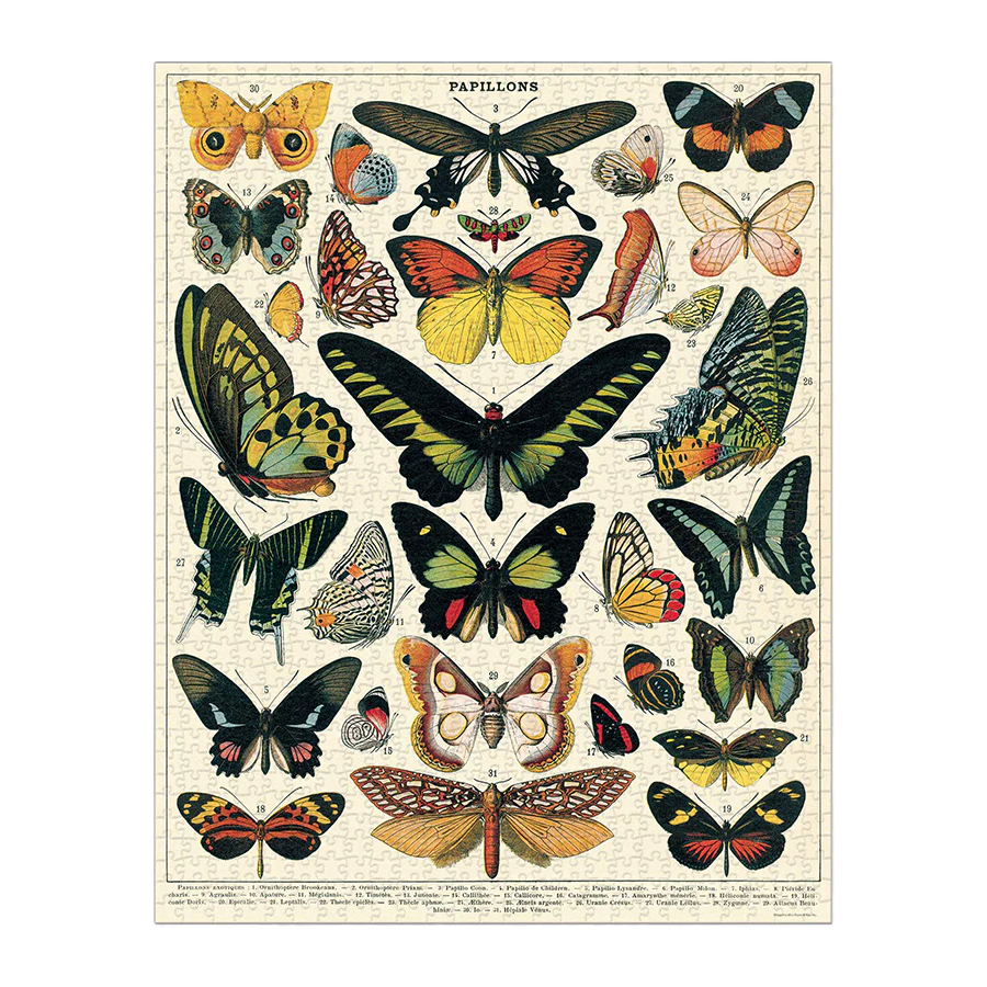 1000-piece vintage jigsaw puzzle butterflies
