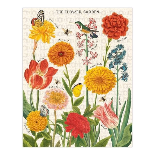 1000-piece vintage jigsaw puzzle flower garden