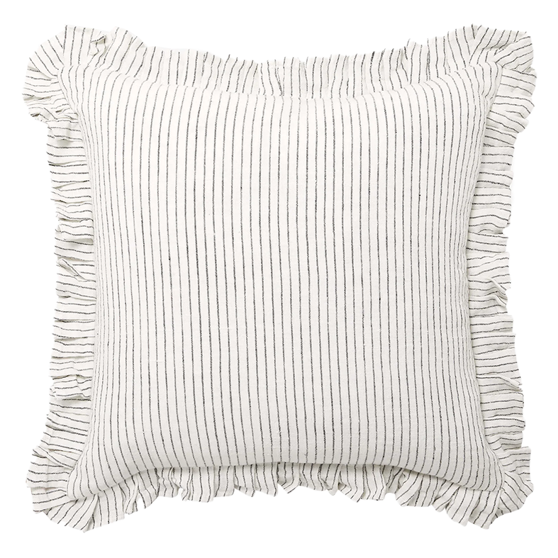 Celine pleated linen cushion cover 50cm stripe