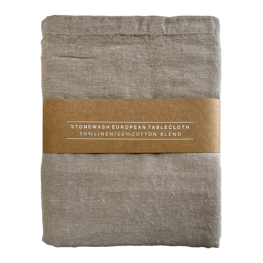 Linen cotton chambray tablecloth natural 260cm