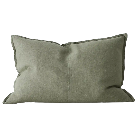 Como linen cushion cover olive 60 x 40cm