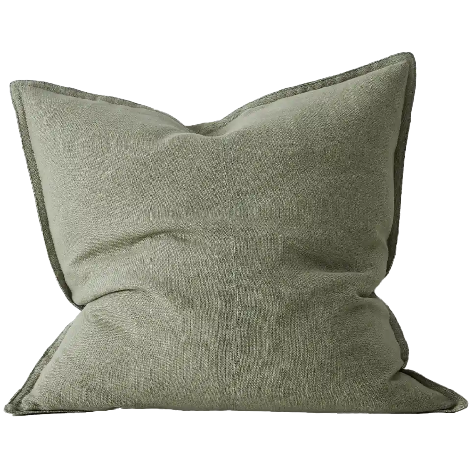 Como linen cushion cover olive 50cm