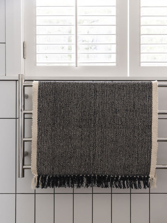 Cotton door mat black 50 x 70cm