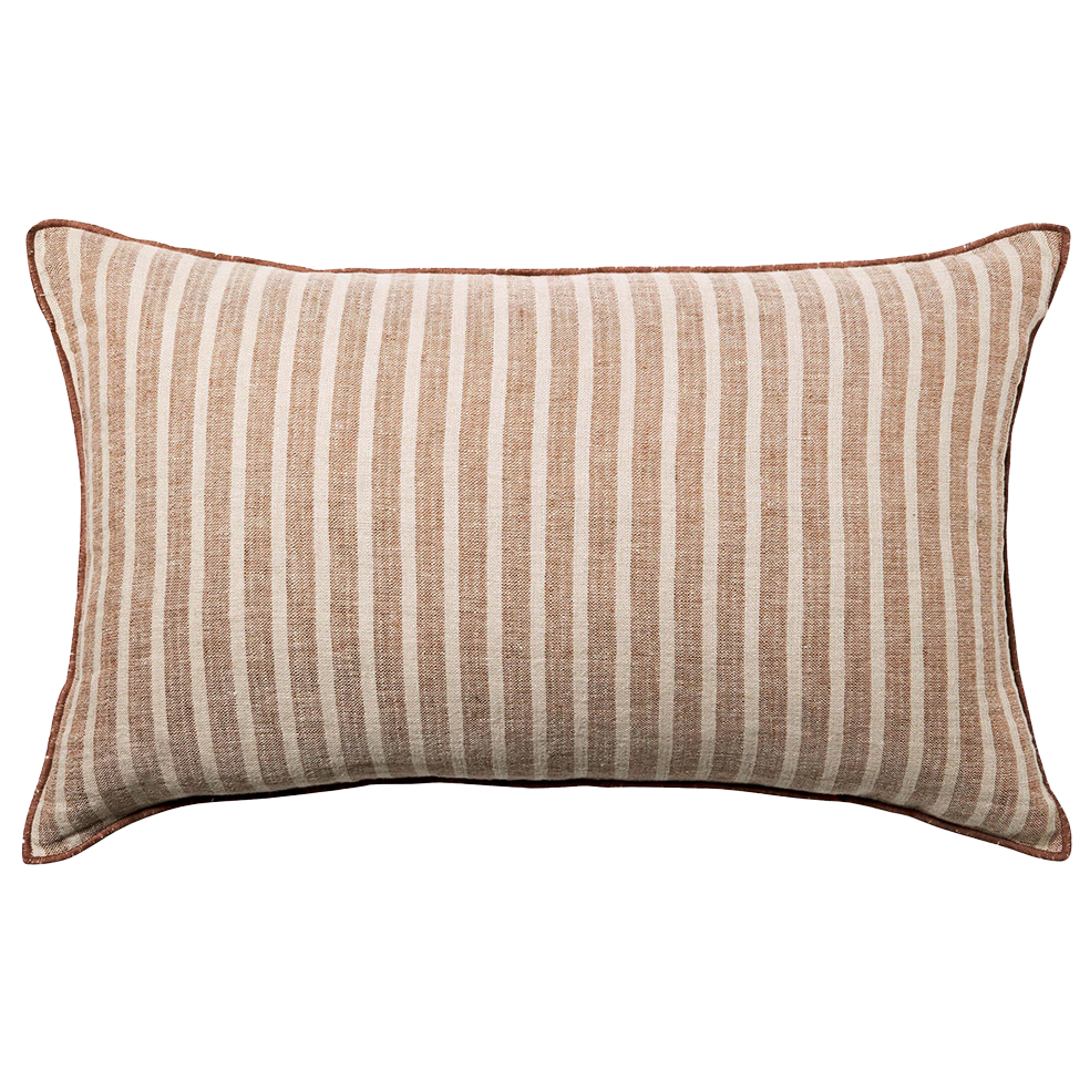 Ava linen cushion cover toffee 65 x 40cm