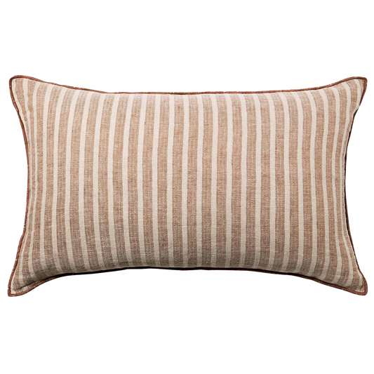 Ava linen cushion cover toffee 65 x 40cm