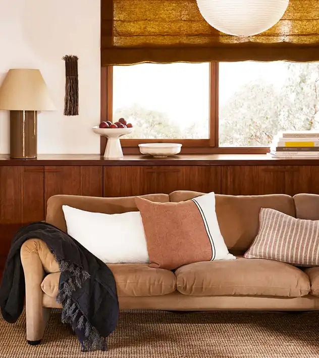 Ava linen cushion cover toffee 65 x 40cm