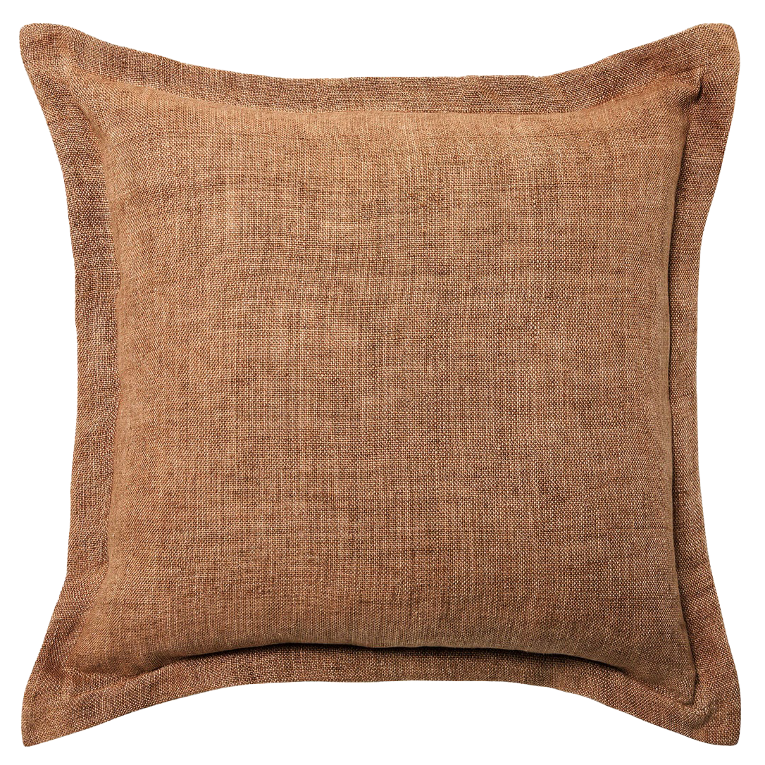 Burton tailored linen cushion cover 50cm cafe