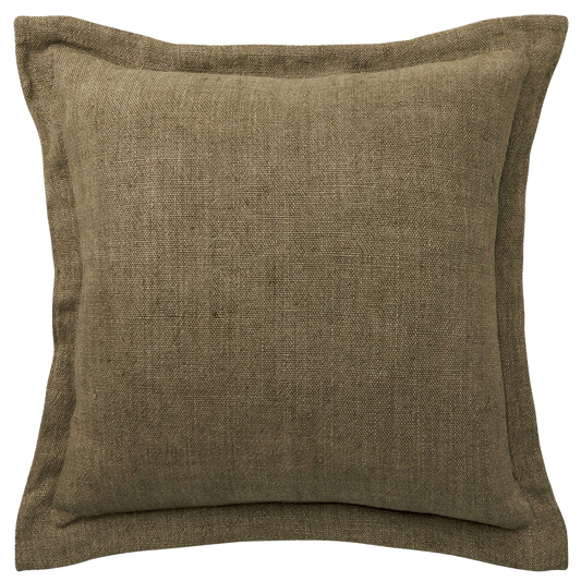 Burton tailored linen cushion cover 50cm khaki