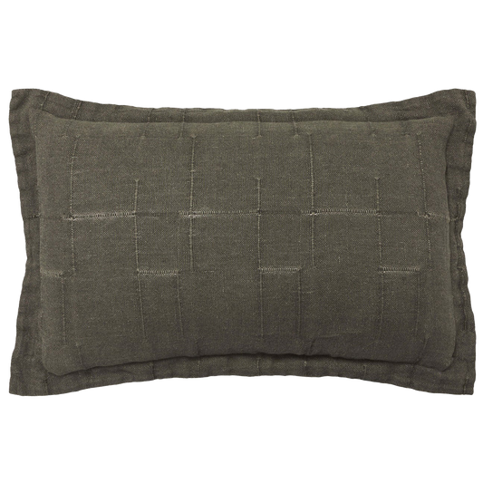 Palermo French linen cushion cover 65 x 40cm olive