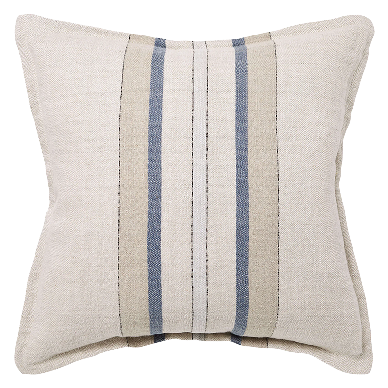 Salma linen cushion cover 50cm ocean