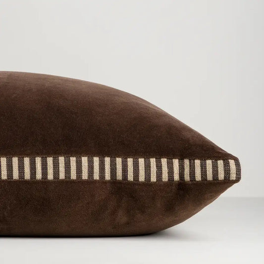 Edward velvet cushion cover 50cm chocolate