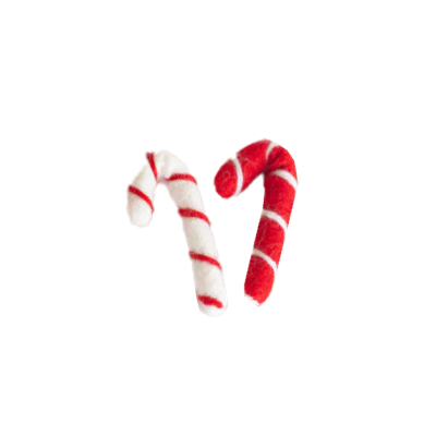 NZ wool hanging ornament candy cane