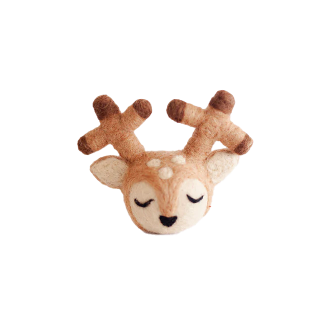 NZ wool hanging ornament reindeer brown