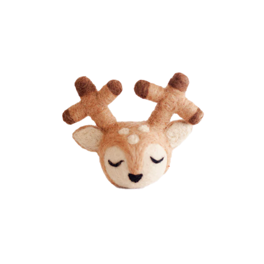 NZ wool hanging ornament reindeer brown