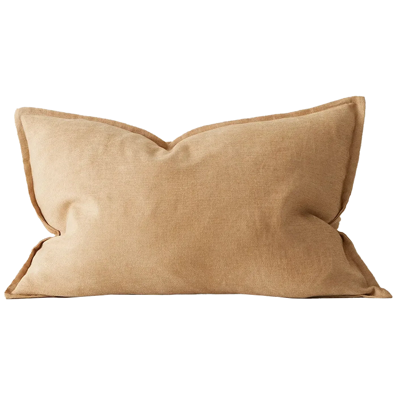 Fiore linen blend cushion cover 60 x 40cm honey