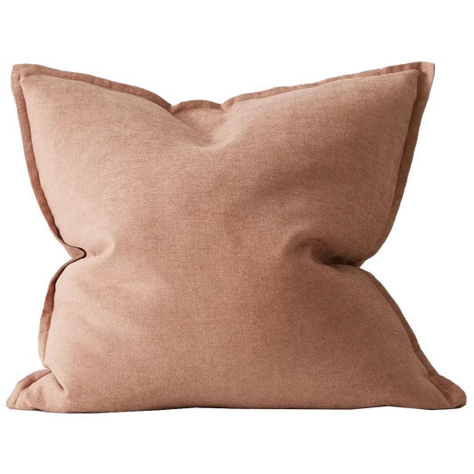 Fiore linen blend cushion cover 50cm clay