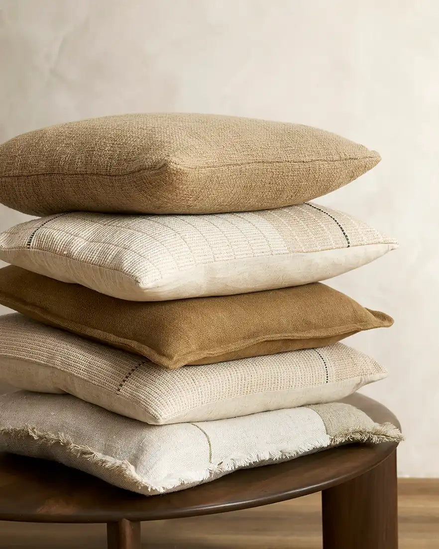 Frankton linen cushion cover sand 50cm