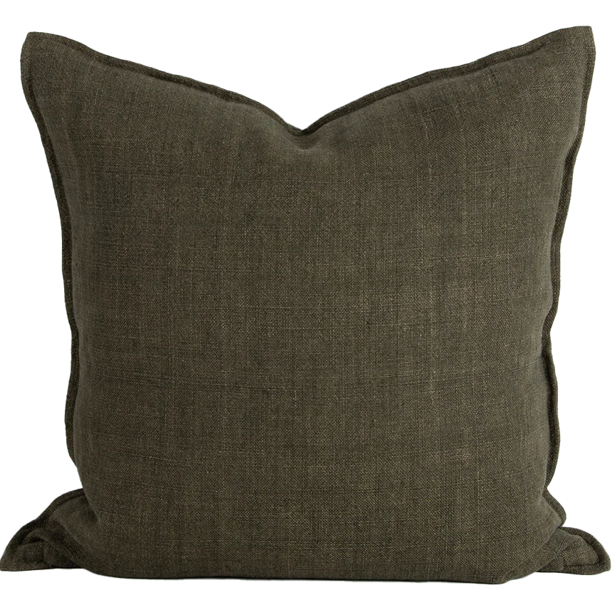 Flaxmill linen cushion cover moss 60cm – green with envy nz