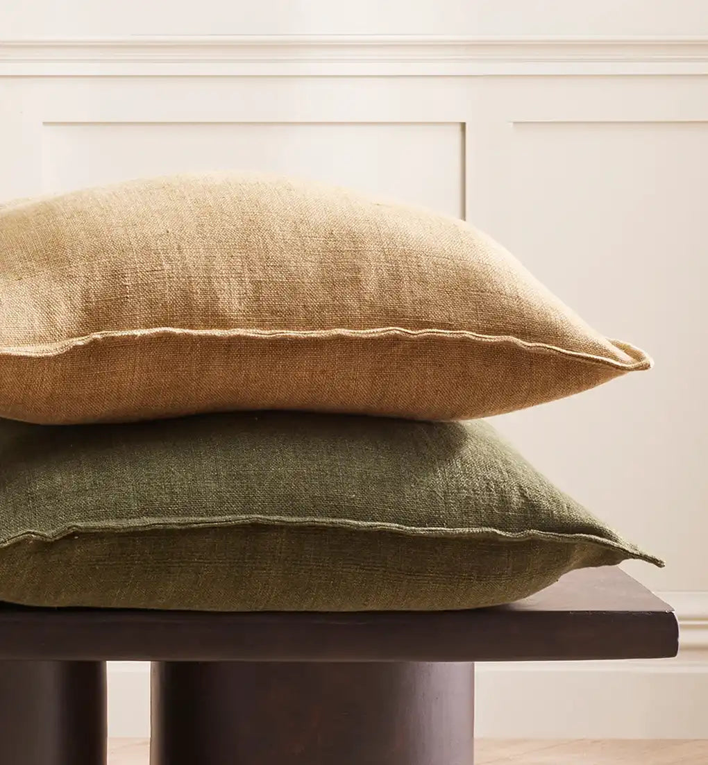 Flaxmill linen cushion cover moss 60cm