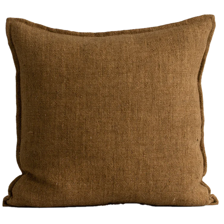 Flaxmill linen cushion cover pecan 50cm