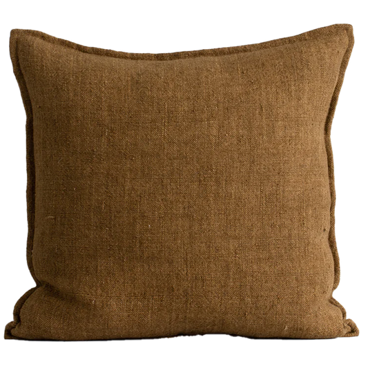 Flaxmill linen cushion cover pecan 50cm