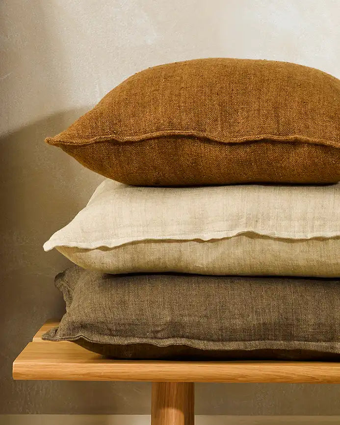 Flaxmill linen cushion cover pecan 50cm