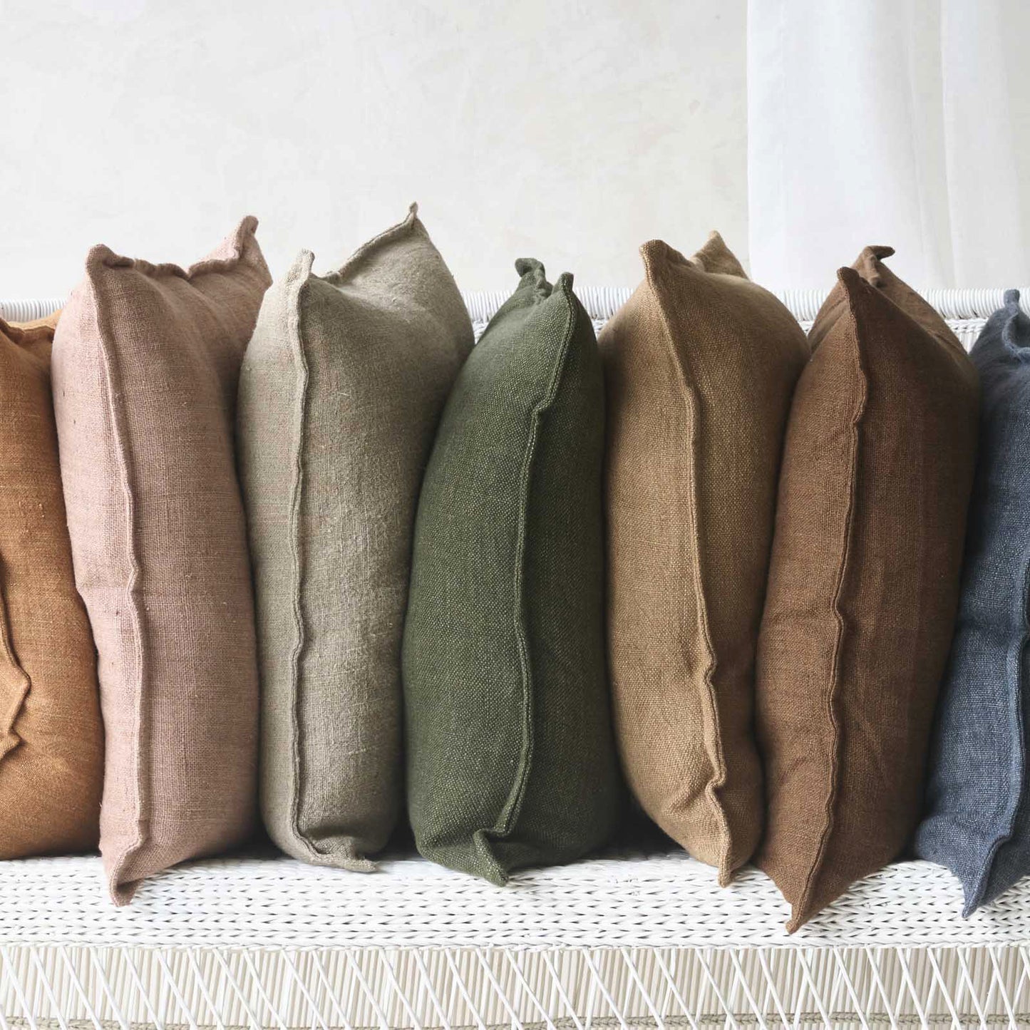 Flaxmill linen cushion cover pecan 50cm