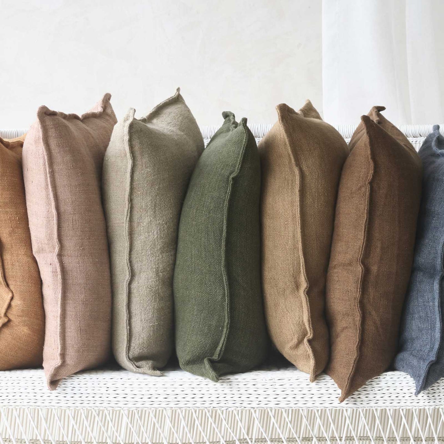 Flaxmill linen cushion cover moss 50cm