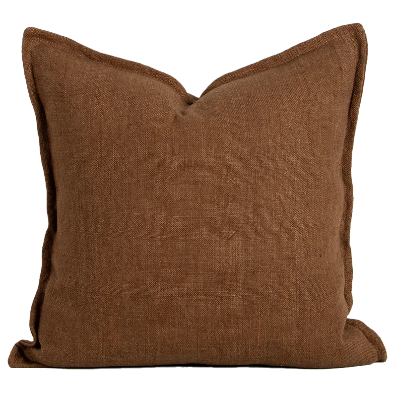Flaxmill linen cushion cover pecan 50cm